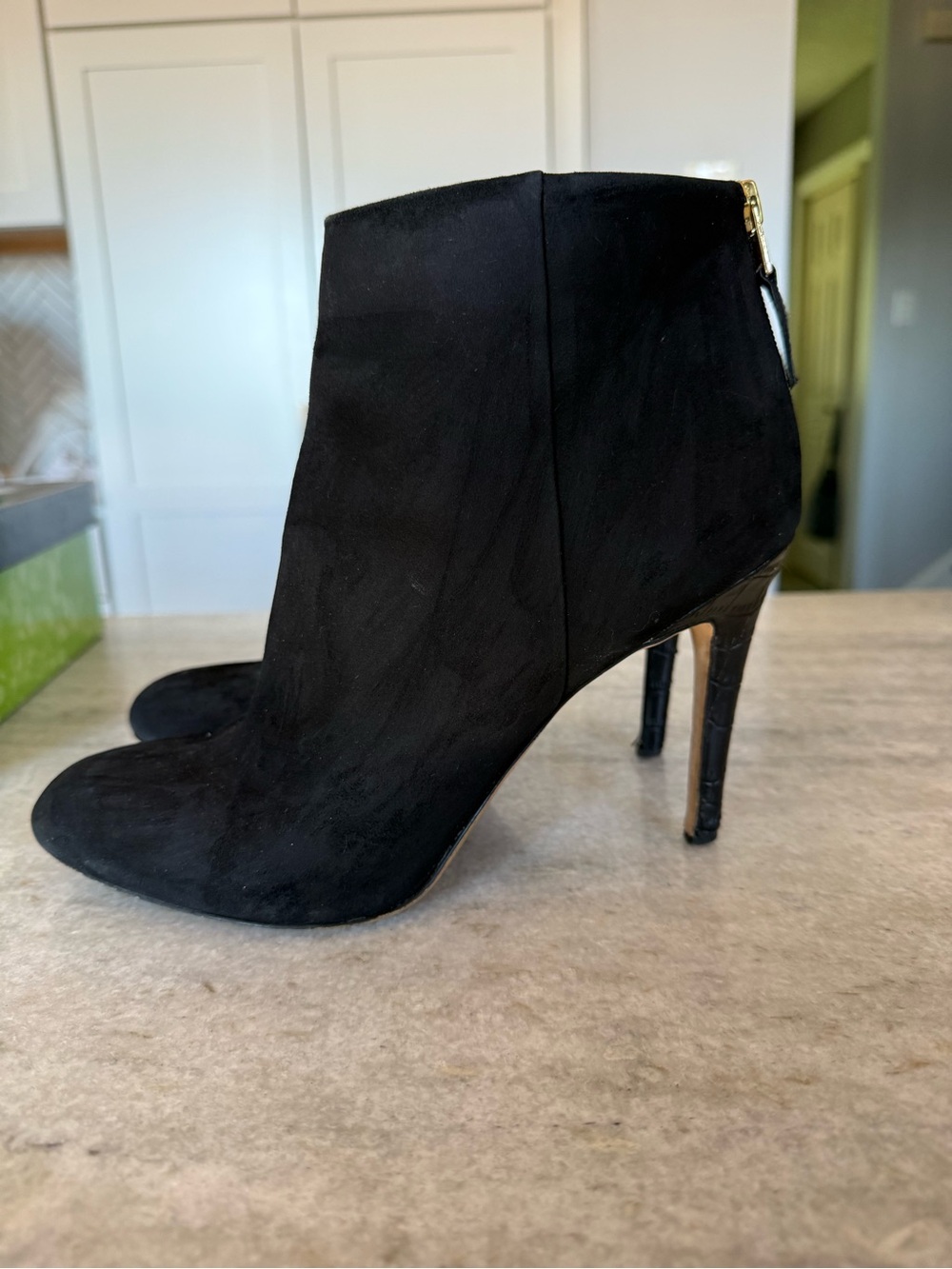 Sam Edelman black suede “Kourtney” ankle boots